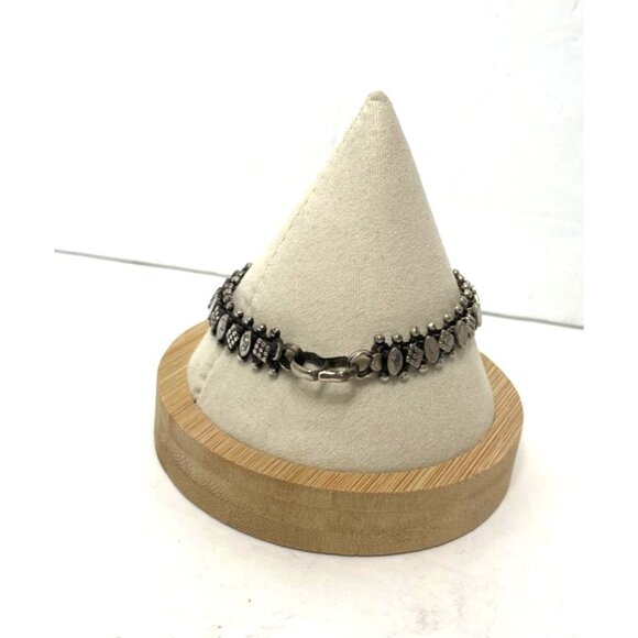 Vintage Sterling Silver Traditional India-Rajasthani Bracelet 7.75in Long 23g - Picture 4 of 9